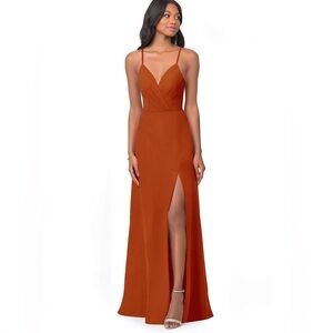 Paprika burnt orange Azazie brand bridesmaids dress